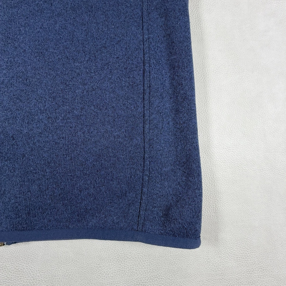 Vineyard Vines Mens Medium Heather Navy Full Zip Fleece Sweater Vest Blue - Picture 10 of 13
